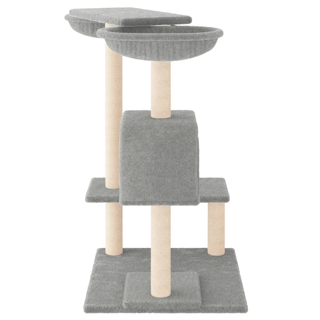 világosszürke macskabútor kaparófákkal 82 cm