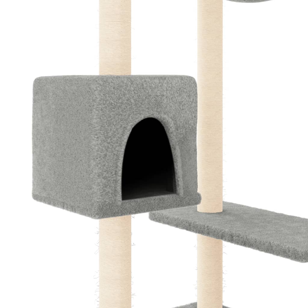 világosszürke macskabútor kaparófákkal 82 cm