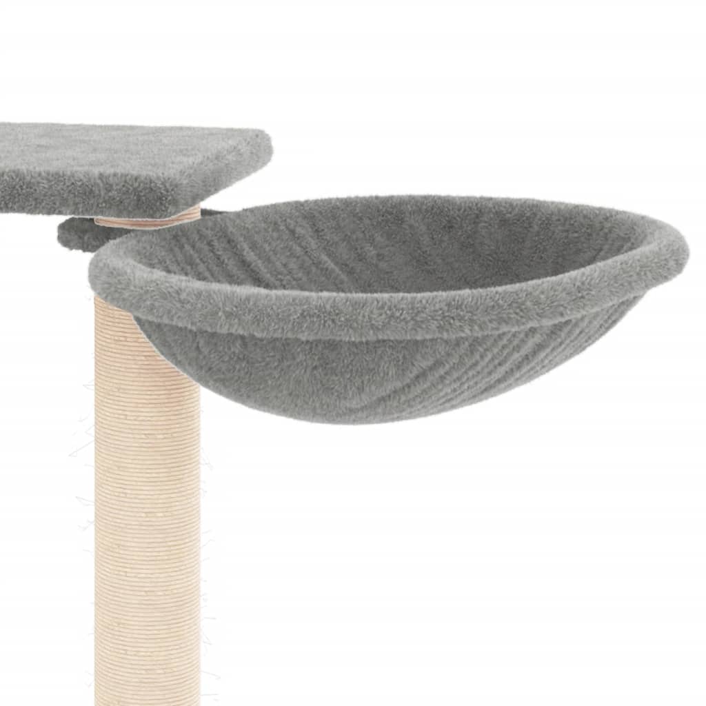 világosszürke macskabútor kaparófákkal 82 cm