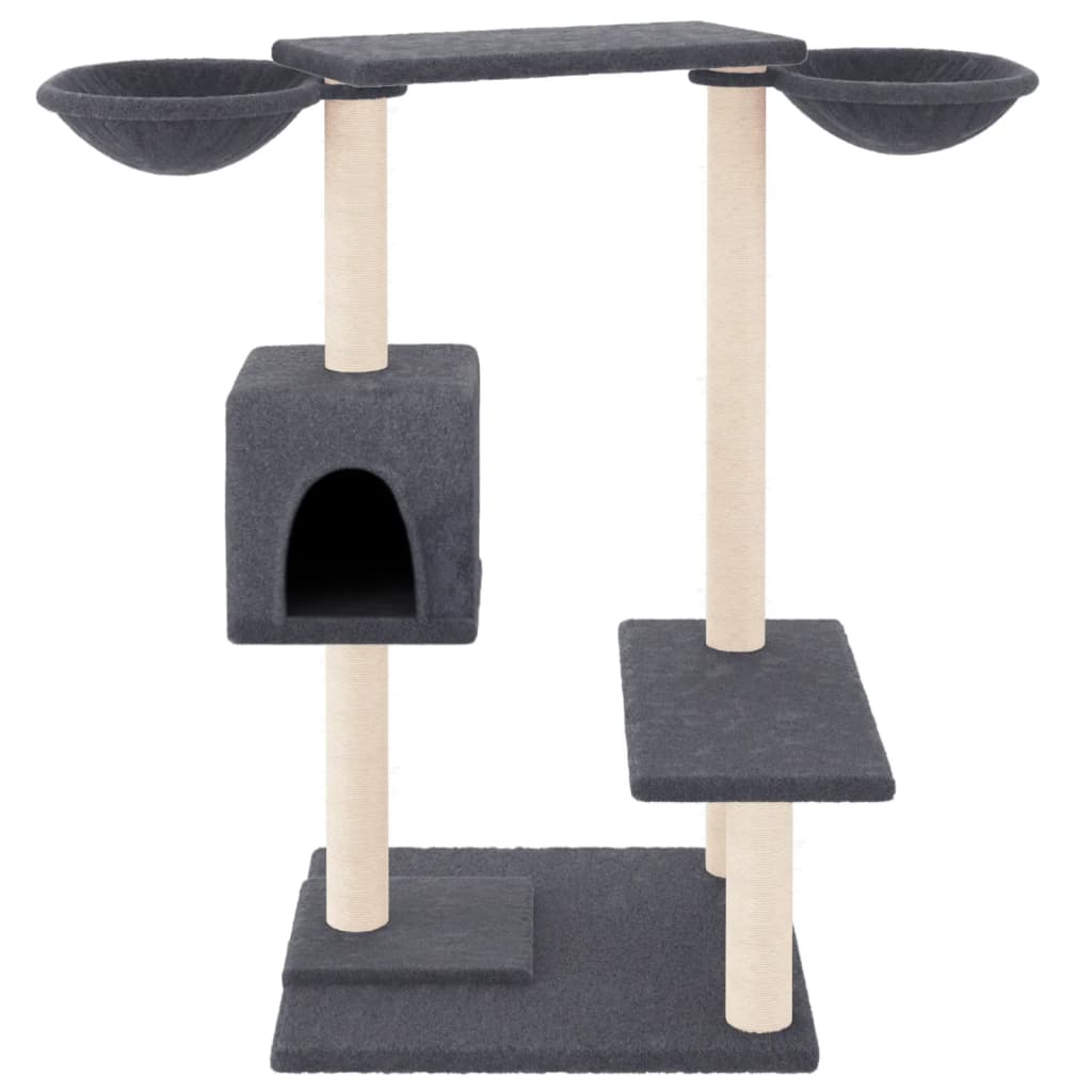 világosszürke macskabútor kaparófákkal 82 cm