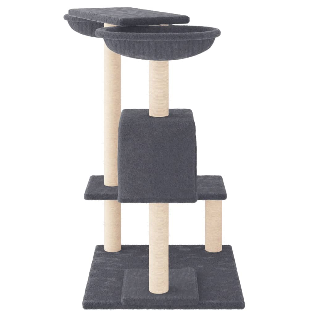 világosszürke macskabútor kaparófákkal 82 cm