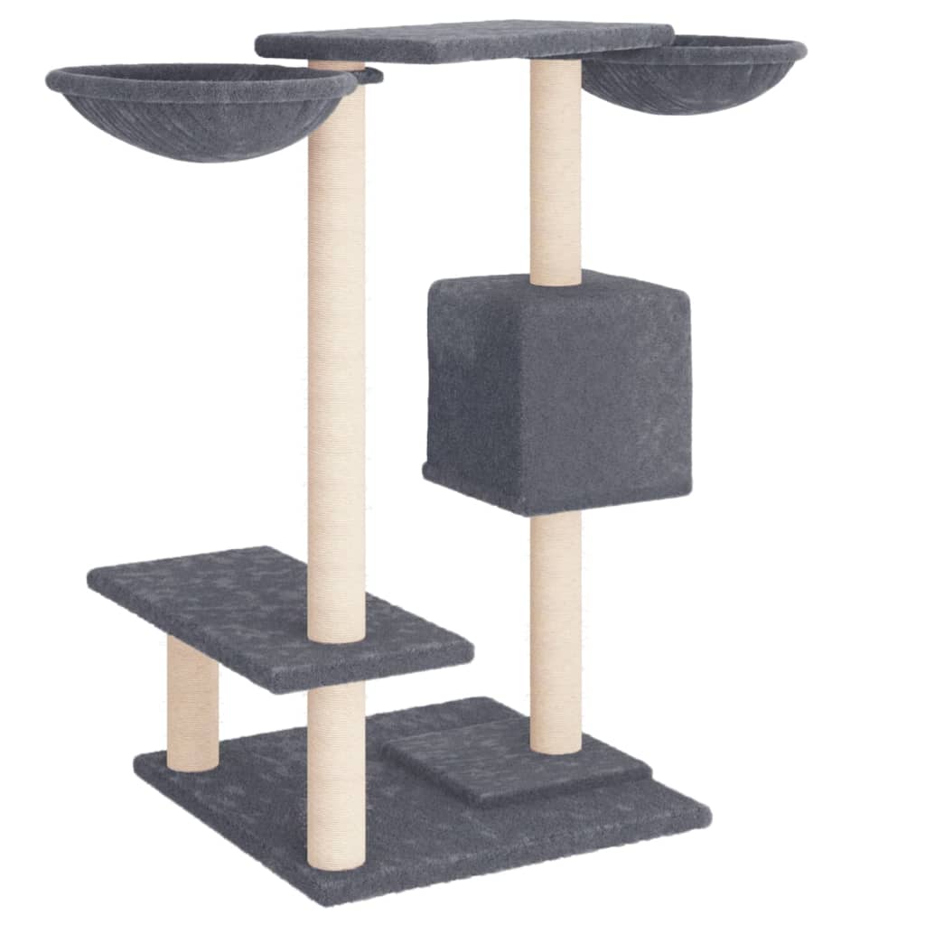 világosszürke macskabútor kaparófákkal 82 cm