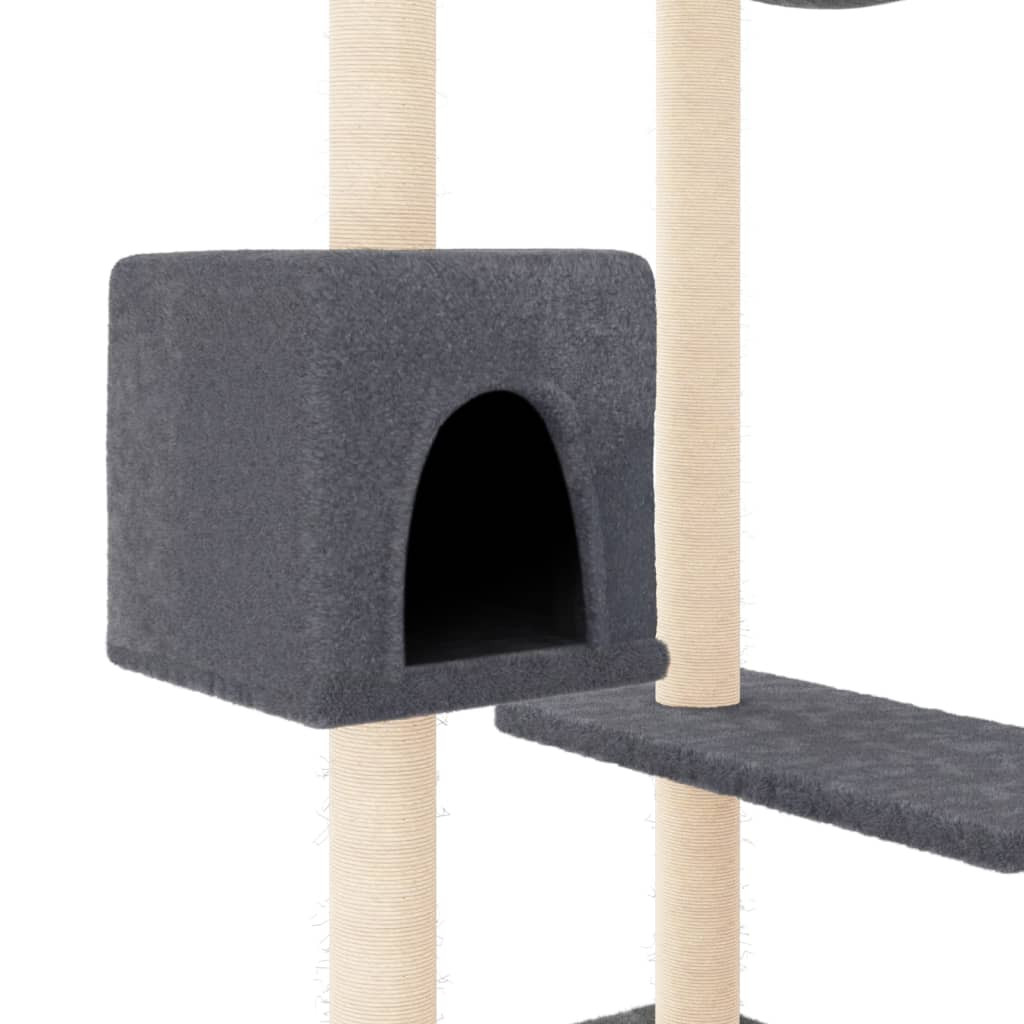 világosszürke macskabútor kaparófákkal 82 cm