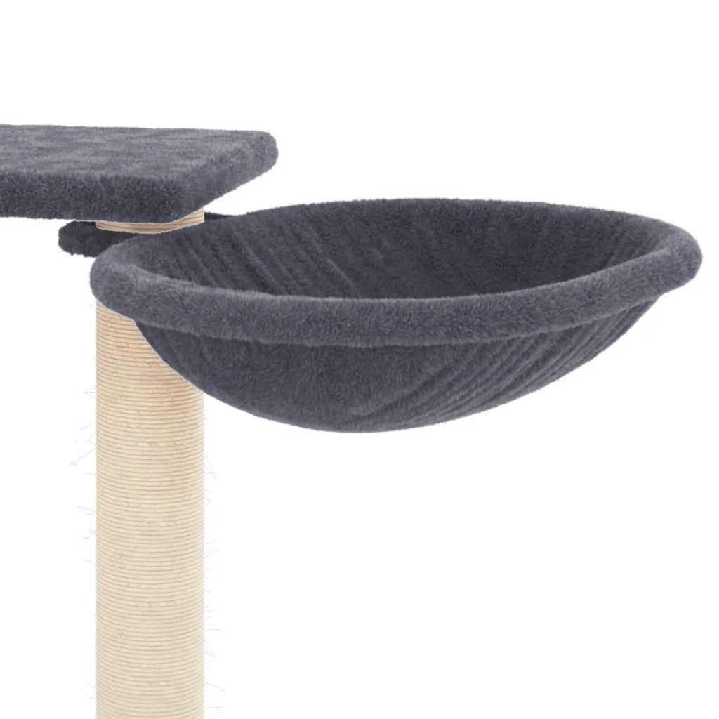 világosszürke macskabútor kaparófákkal 82 cm