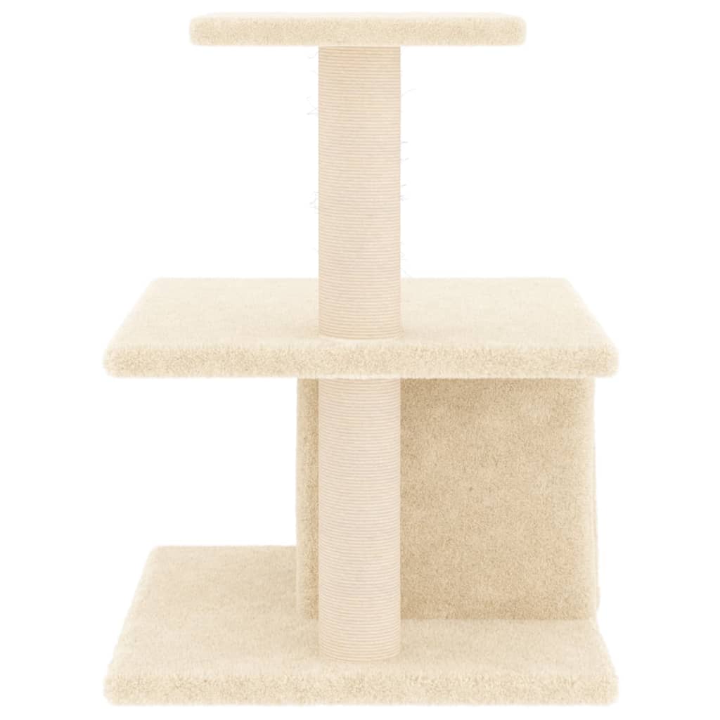 krémszínű macskabútor szizál kaparófákkal 48 cm