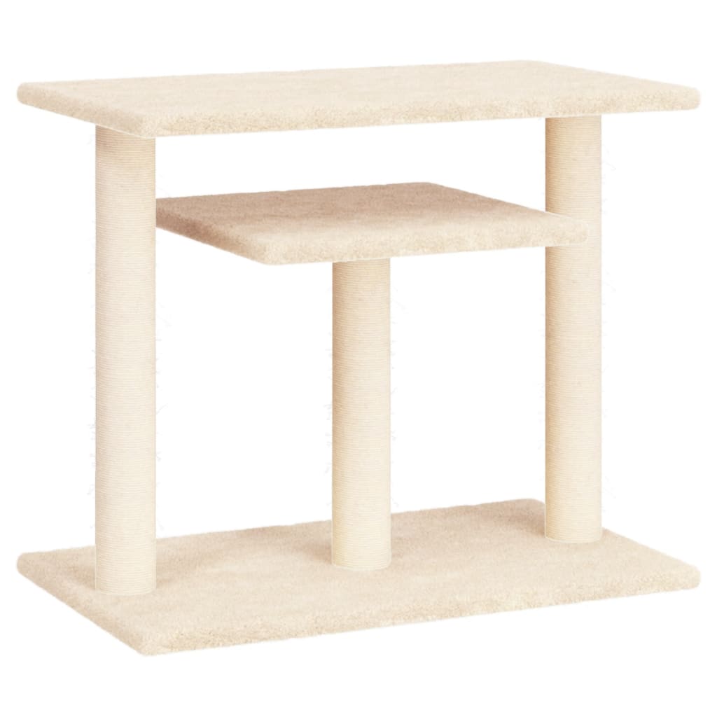 krémszínű macskakaparófa emelvényekkel 62,5 cm