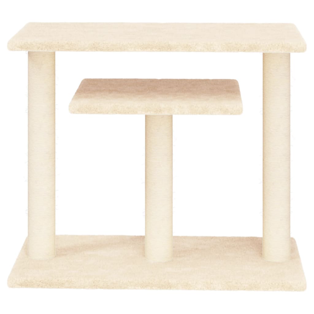 krémszínű macskakaparófa emelvényekkel 62,5 cm