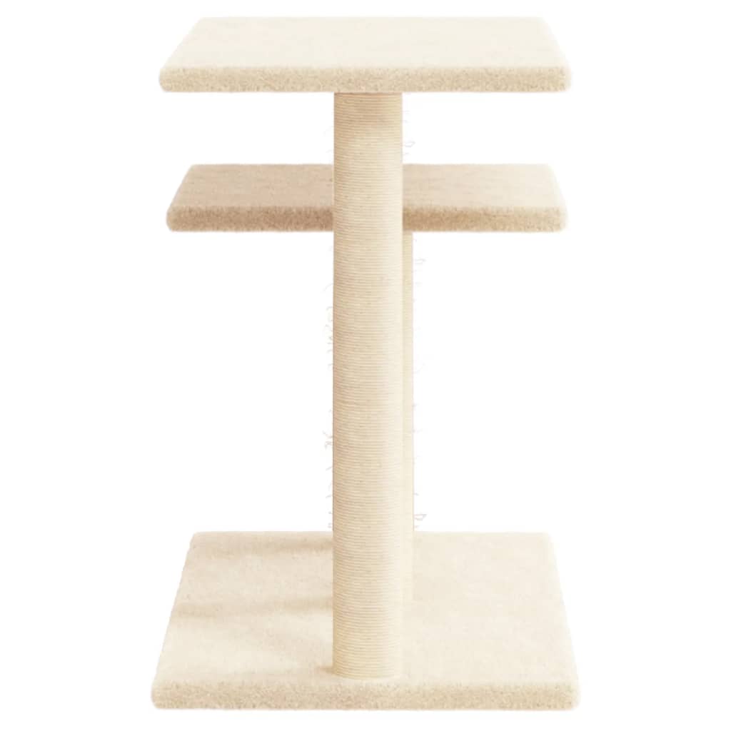 krémszínű macskakaparófa emelvényekkel 62,5 cm
