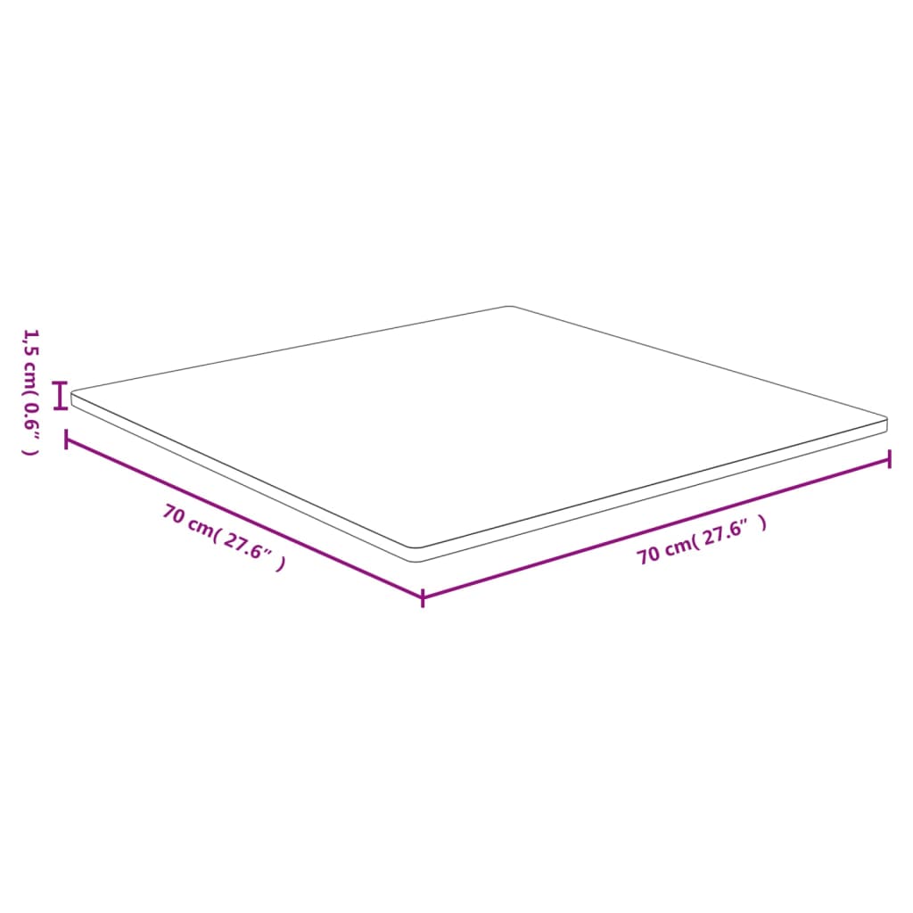 bambusz asztallap 70 x 70 x 1,5 cm