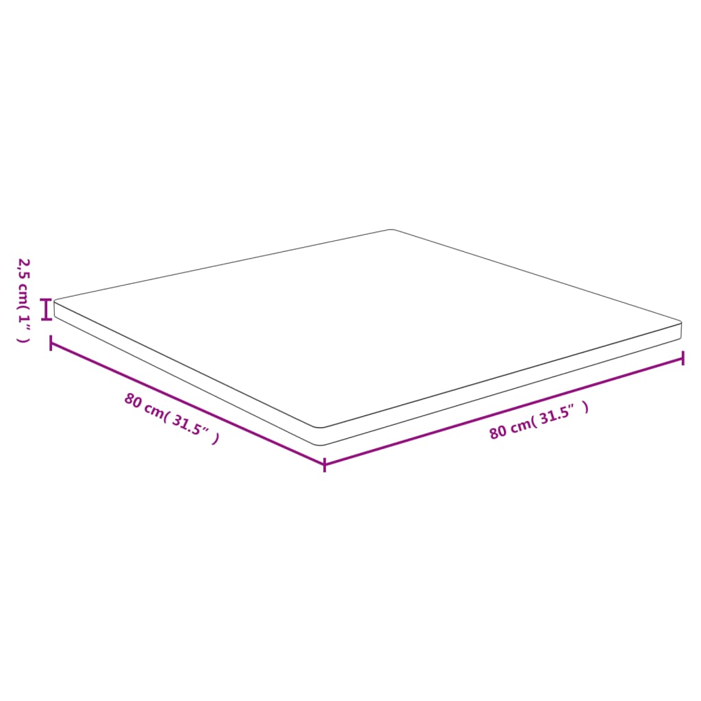 bambusz asztallap 80 x 80 x 2,5 cm