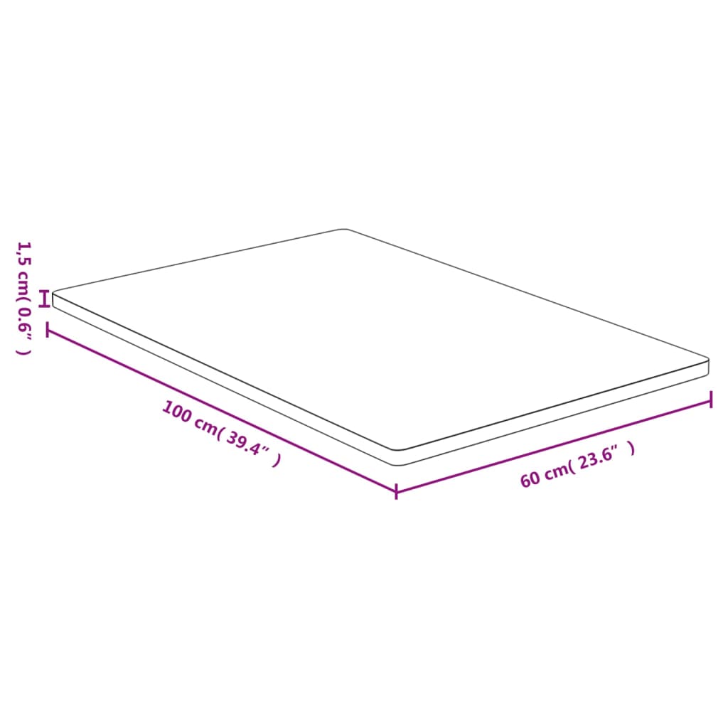 bambusz asztallap 60 x 100 x 1,5 cm