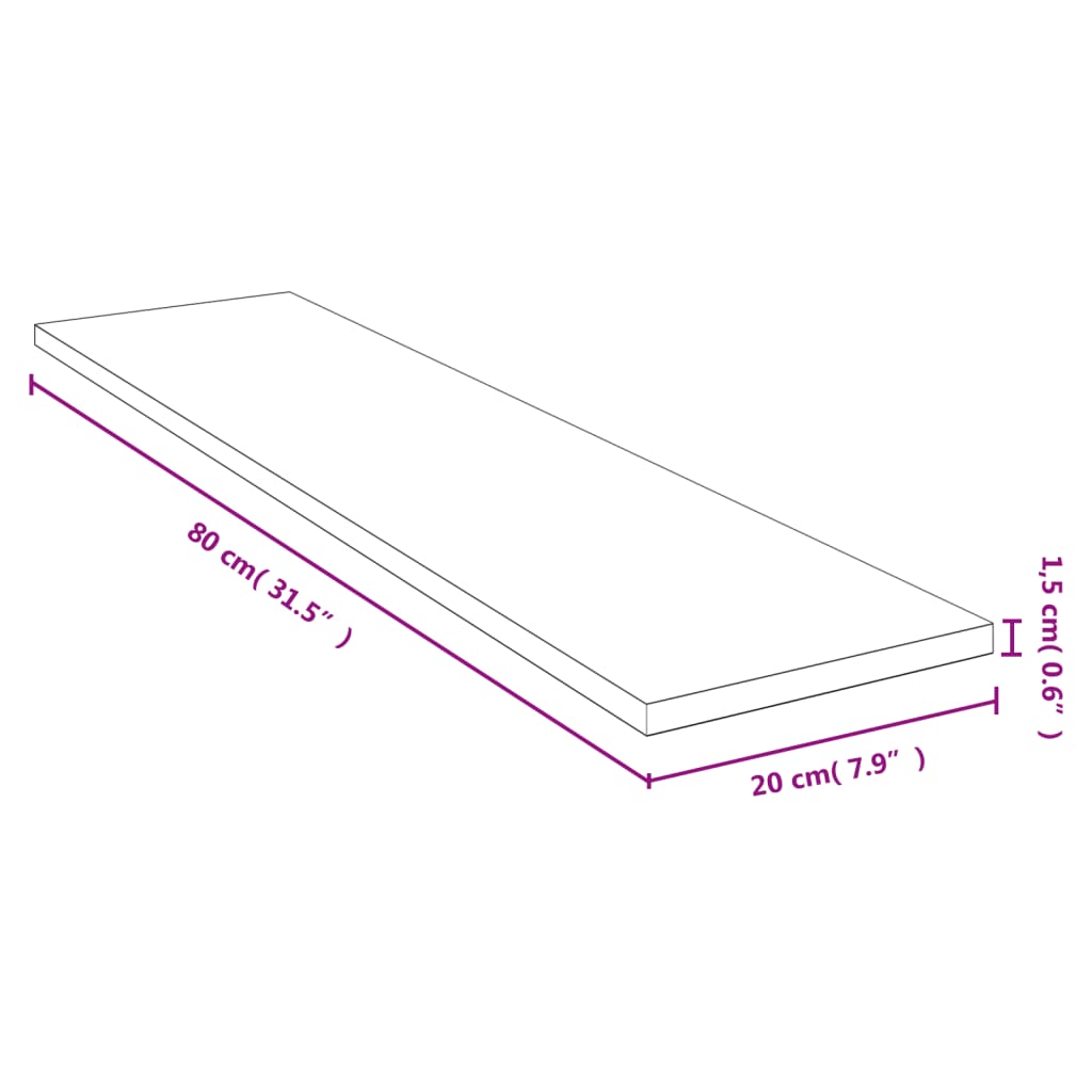 bambusz fali polc 80x20x1,5 cm