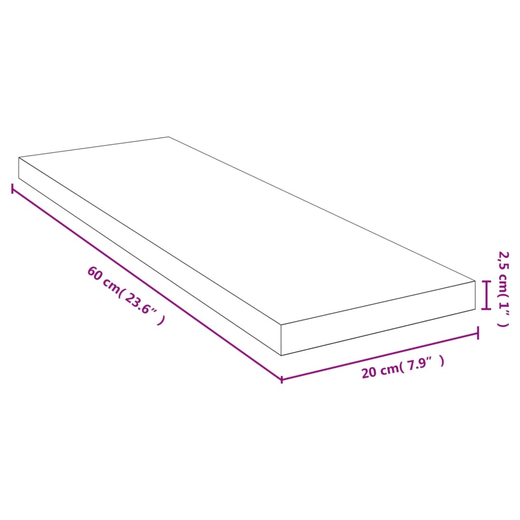 bambusz fali polc 60x20x2,5 cm
