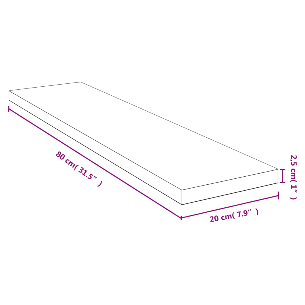 bambusz fali polc 80x20x2,5 cm