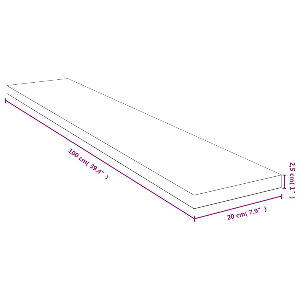 bambusz fali polc 100x20x2,5 cm
