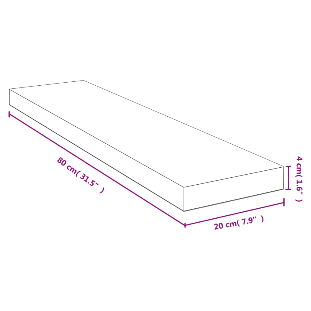 bambusz fali polc 80x20x4 cm