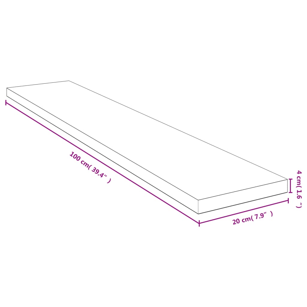 bambusz fali polc 100x20x4 cm
