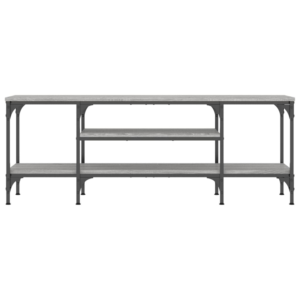 szürke sonoma színű szerelt fa és vas TV-szekrény 121x35x45 cm