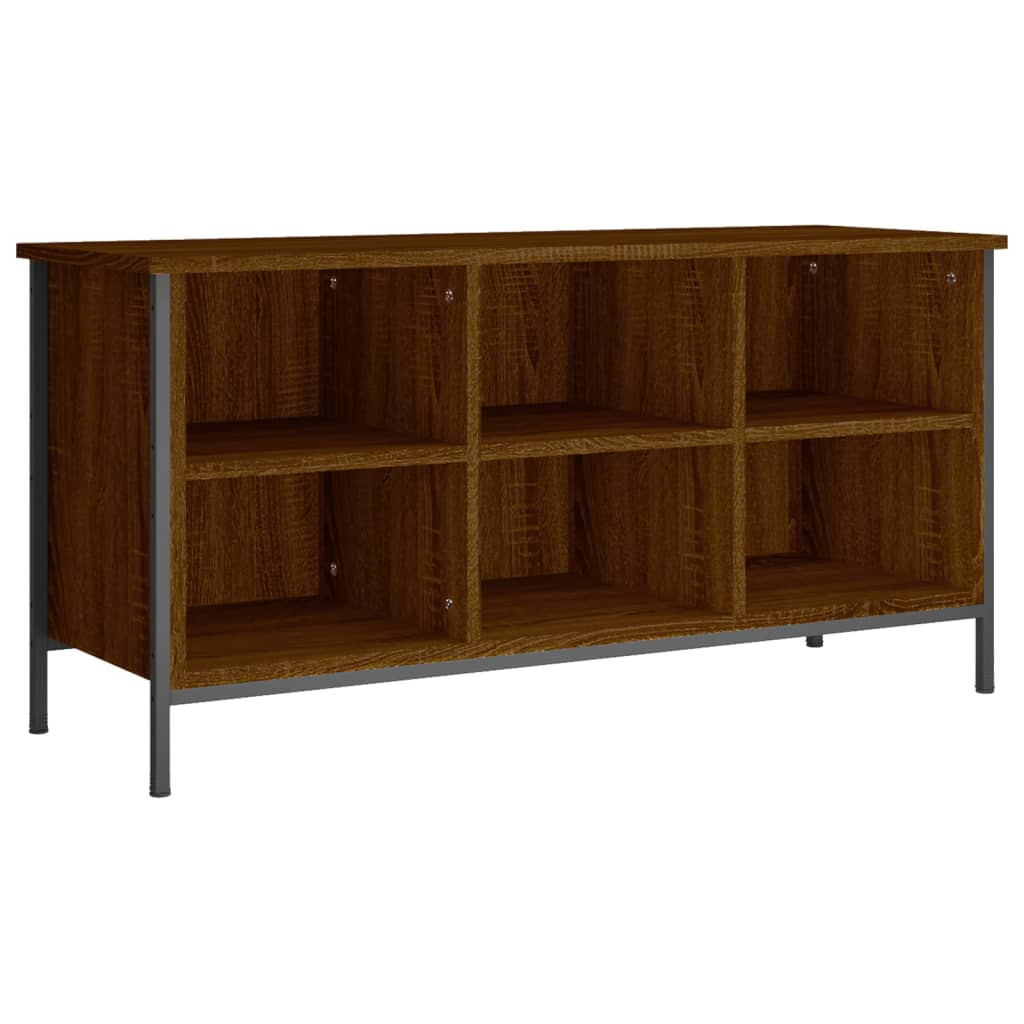 barna tölgyszínű szerelt fa cipőszekrény 100x35x50 cm