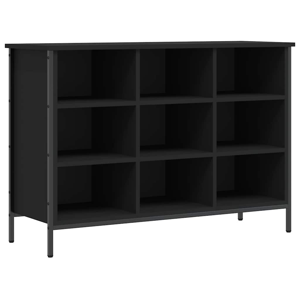 fekete szerelt fa cipőszekrény 100 x 35 x 70 cm