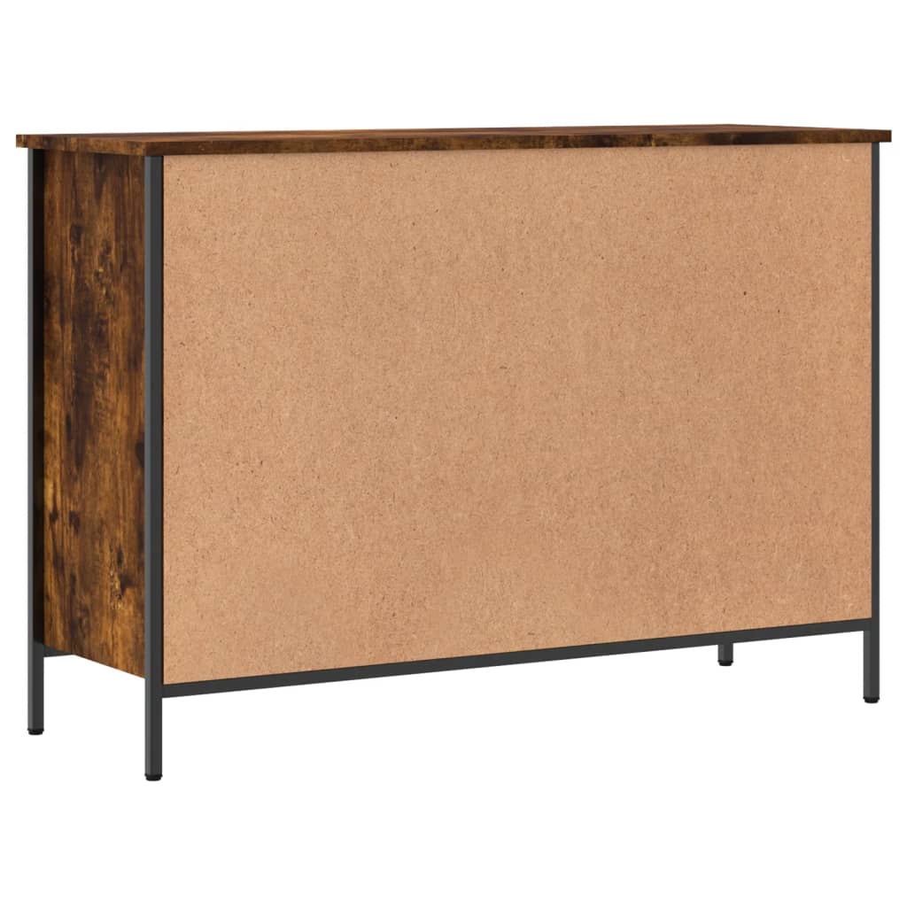füstös tölgy színű szerelt fa cipőszekrény 100x35x70 cm