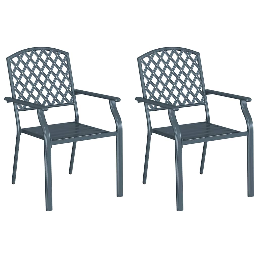 Kerti Szék 2 pcs Antracit 56 x 65 x 89 cm Acél