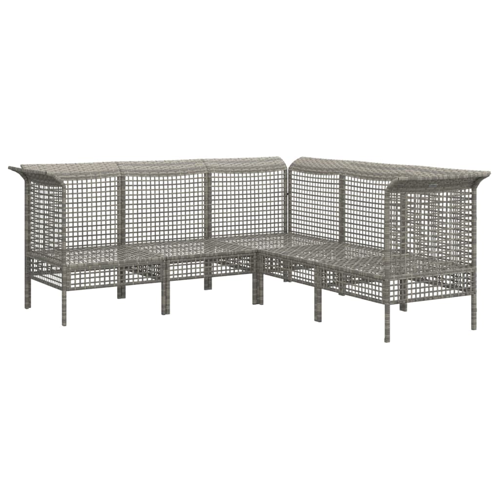 5 részes szürke polyrattan kerti ülőgarnitúra párnákkal
