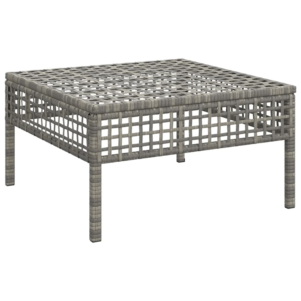 szürke polyrattan kerti lábtartó párnával