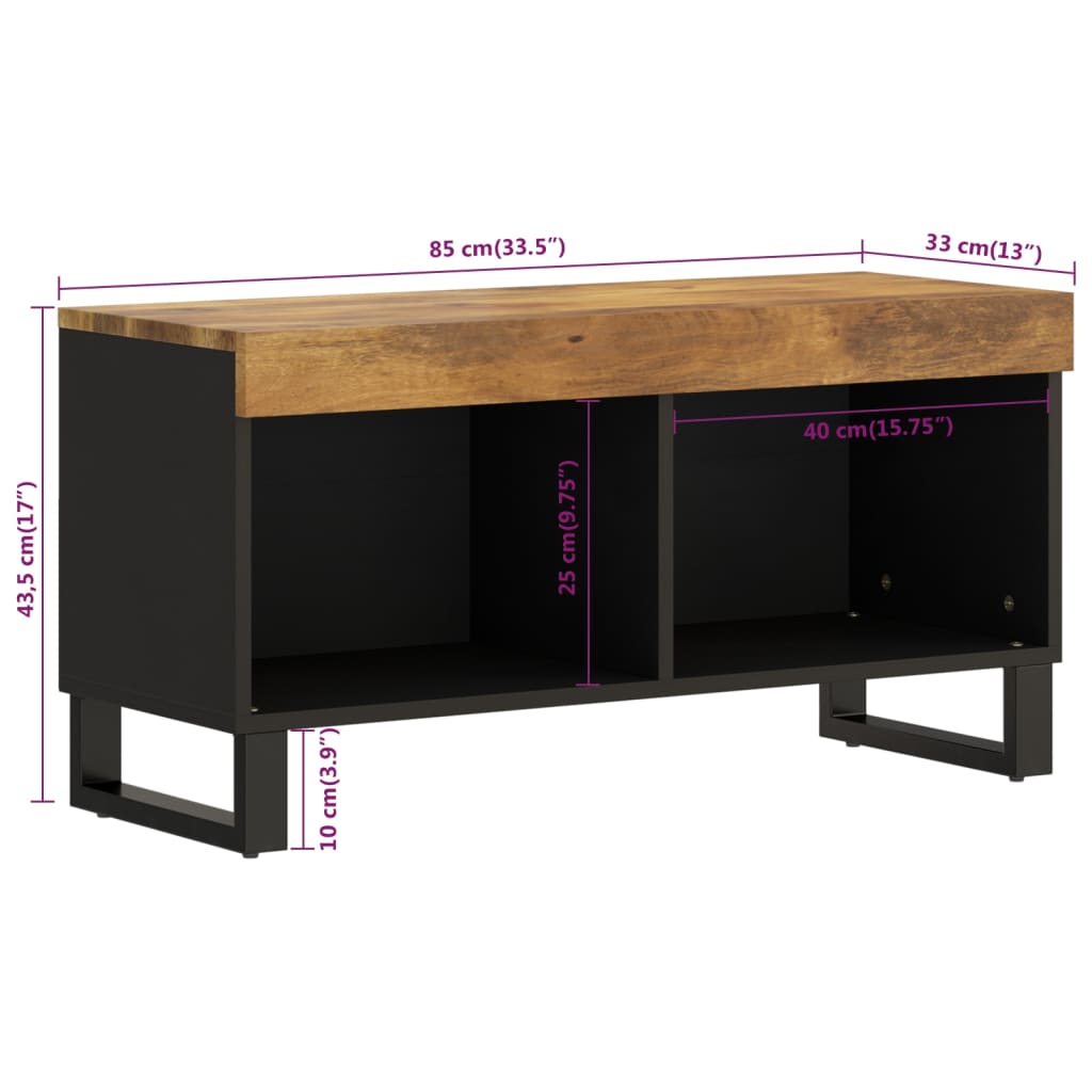 tömör mangófa TV-szekrény 85 x 33 x 43,5 cm