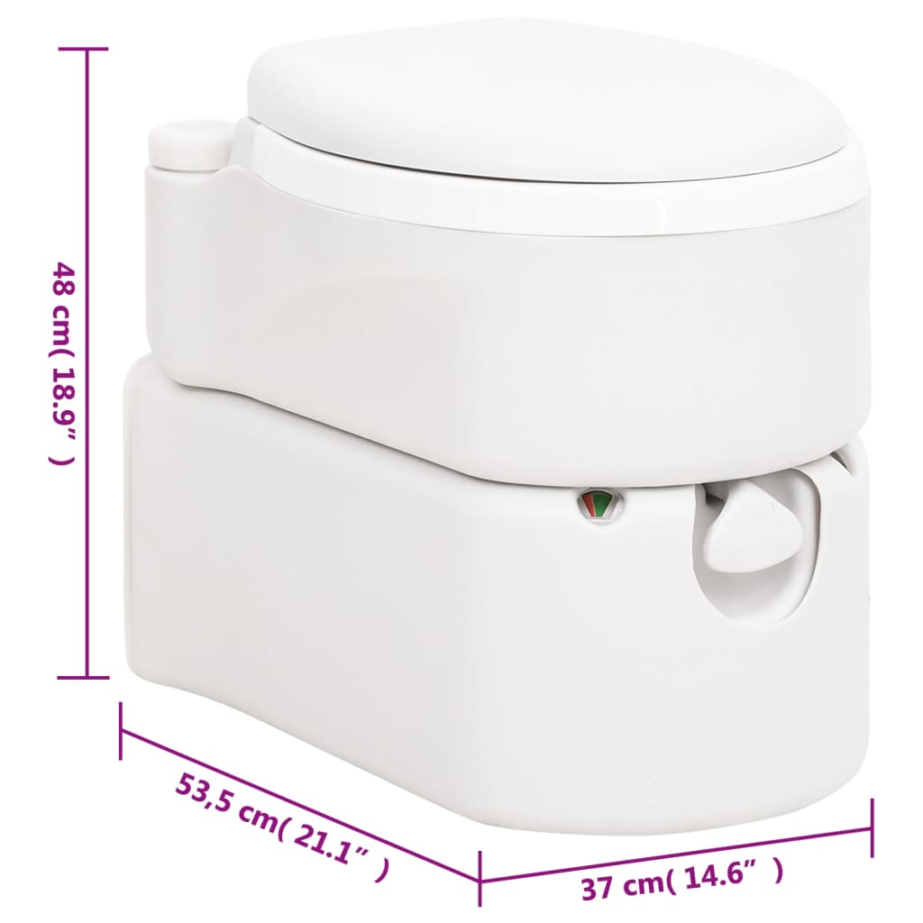 fehér beépített HDPE és PP WC 24+17 L