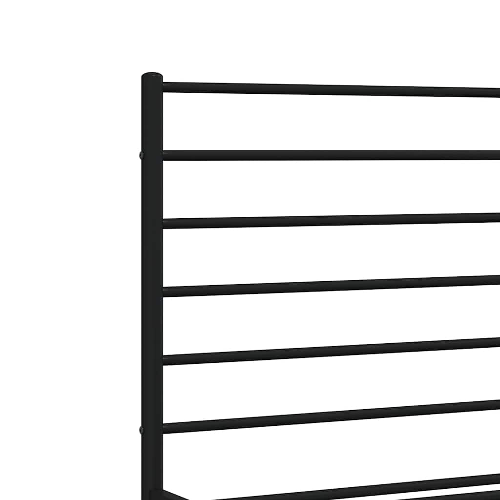 fekete fém ágykeret fejtámlával 120 x 200 cm