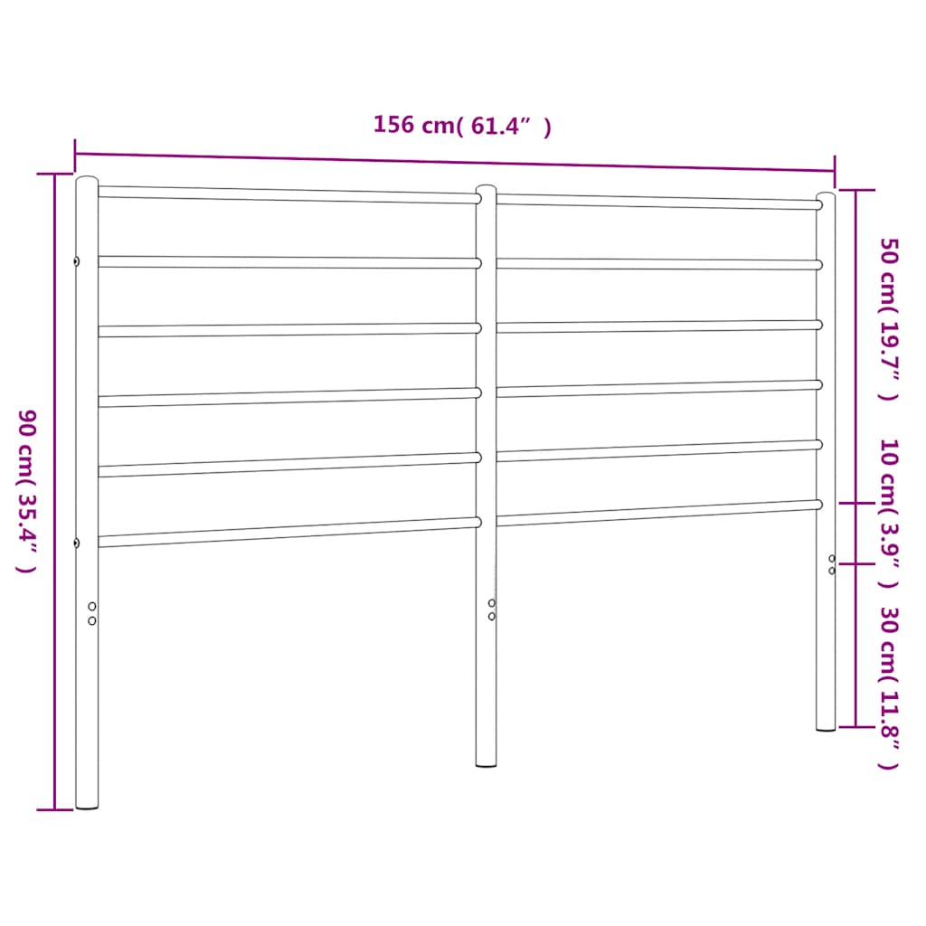 fekete fém csere fejtámla 150 cm
