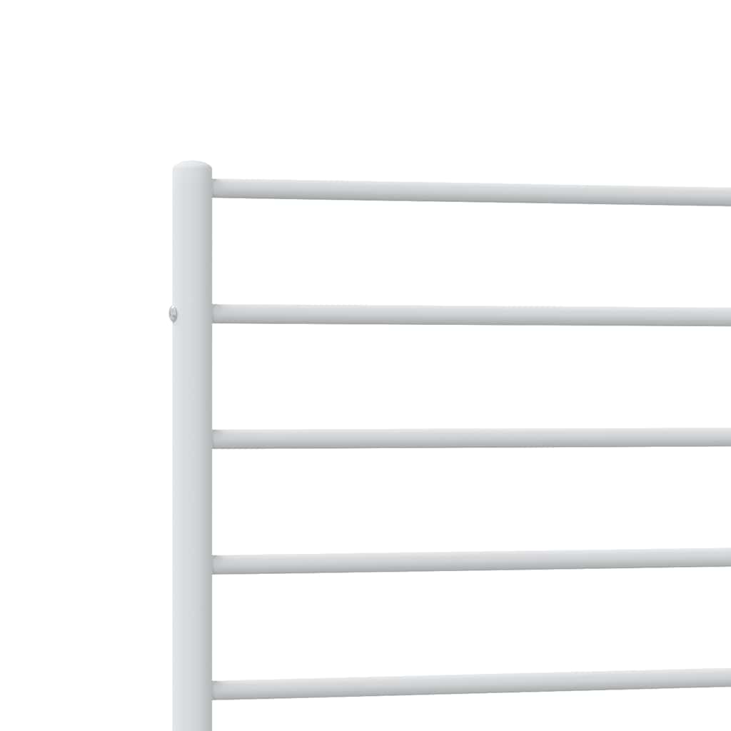 fehér fém ágykeret fej- és lábtámlával 90 x 190 cm