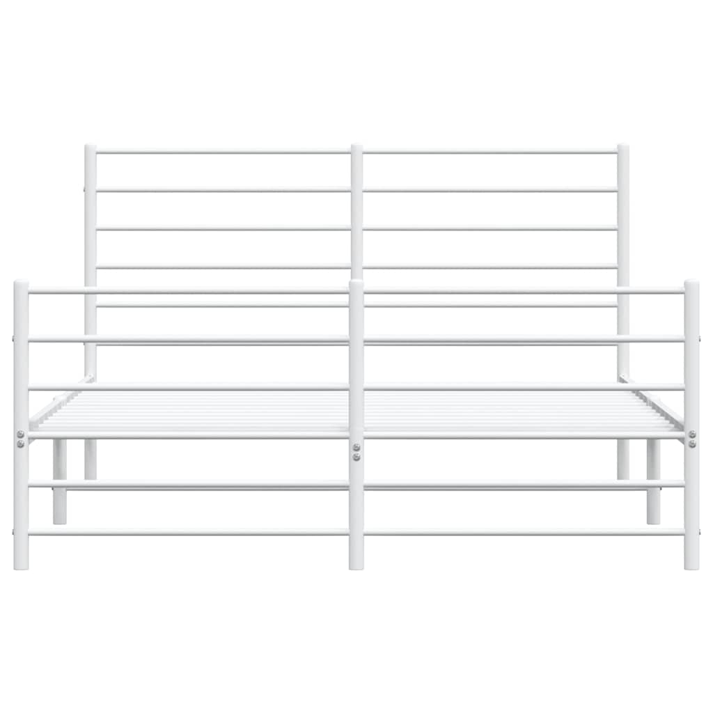 fehér fém ágykeret fej- és lábtámlával 120x200 cm