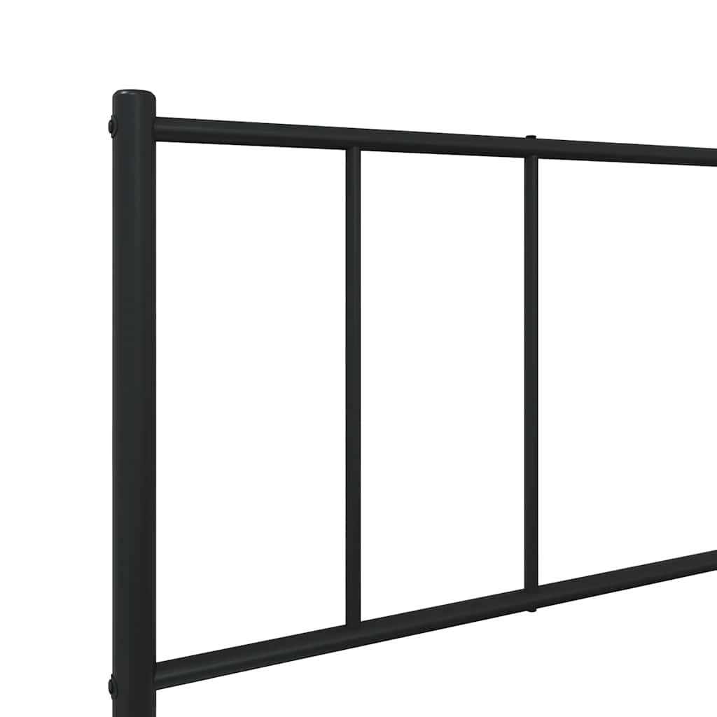 fekete fém ágykeret fejtámlával 90 x 190 cm