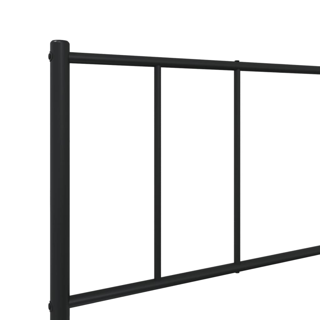 fekete fém ágykeret fejtámlával 100 x 200 cm