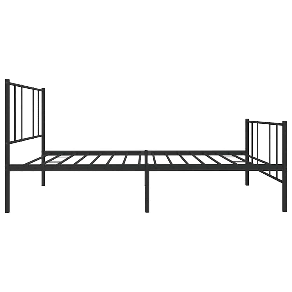 fekete fém ágykeret fej- és lábtámlával 75 x 190 cm