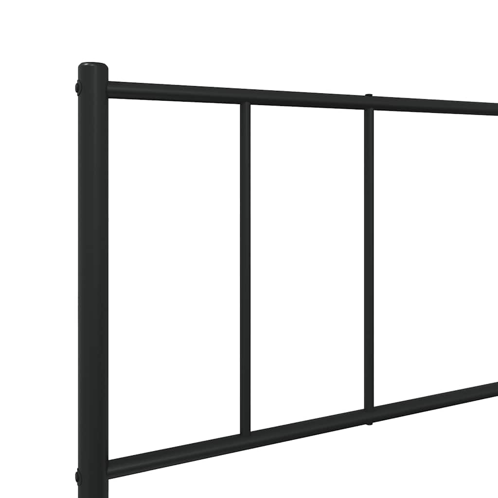 fekete fém ágykeret fej- és lábtámlával 90 x 190 cm