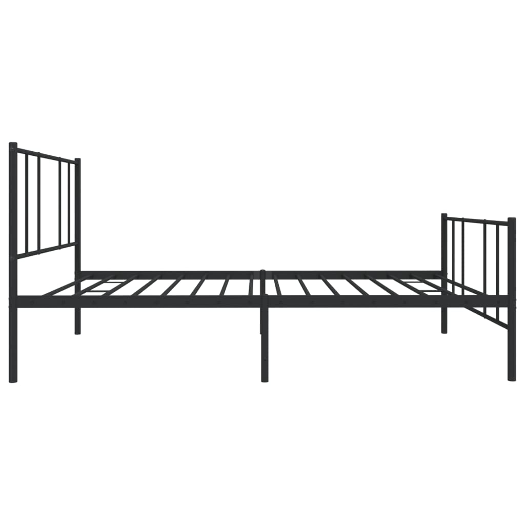 fekete fém ágykeret fej- és lábtámlával 100 x 200 cm