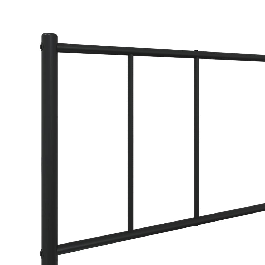 fekete fém ágykeret fej- és lábtámlával 100 x 200 cm