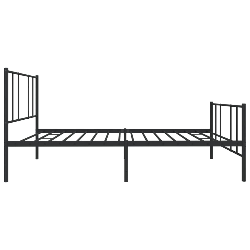fekete fém ágykeret fej- és lábtámlával 107 x 203 cm
