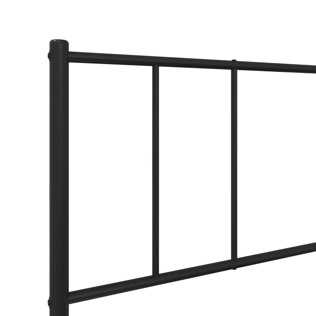 fekete fém ágykeret fej- és lábtámlával 107 x 203 cm