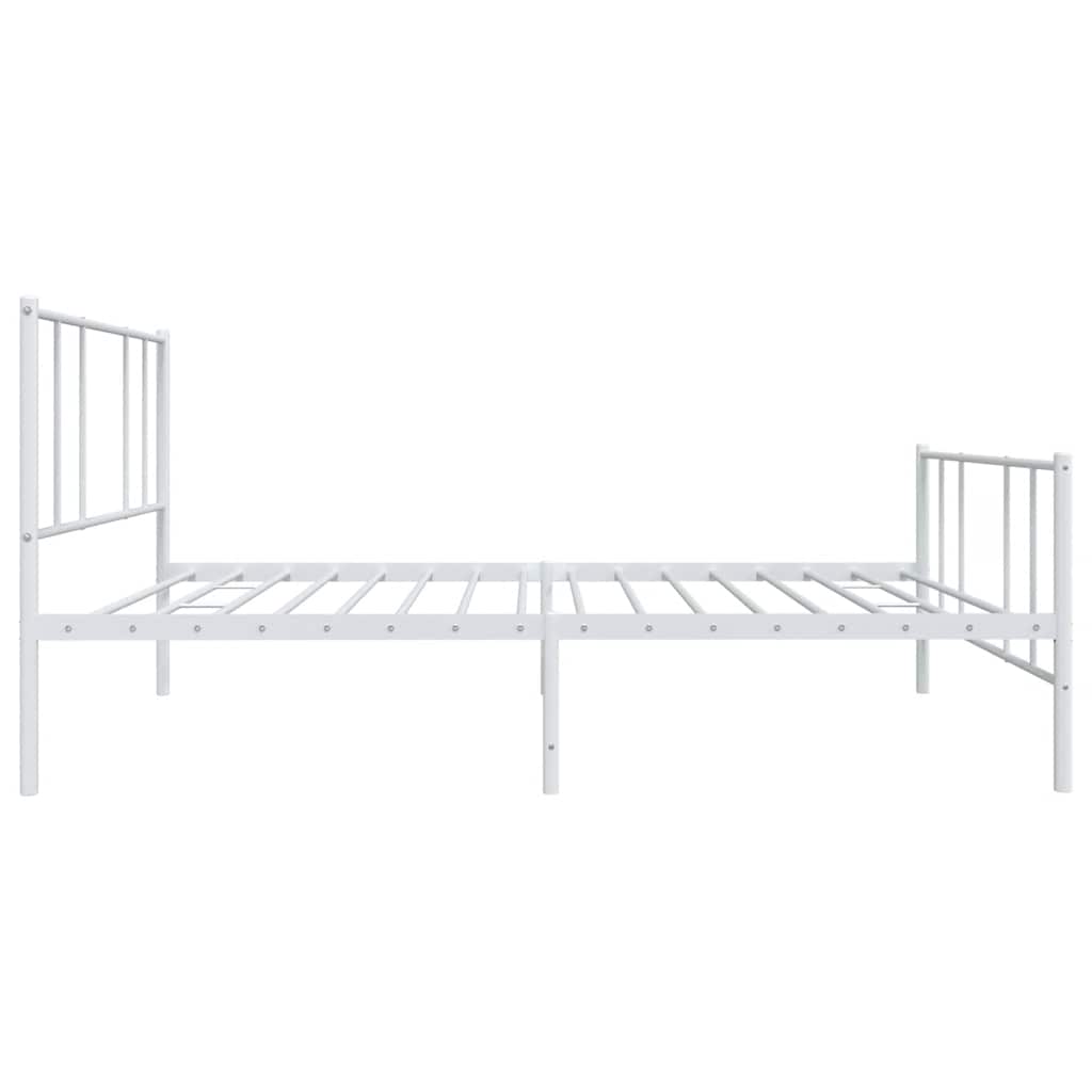 fehér fém ágykeret fej- és lábtámlával 80x200 cm
