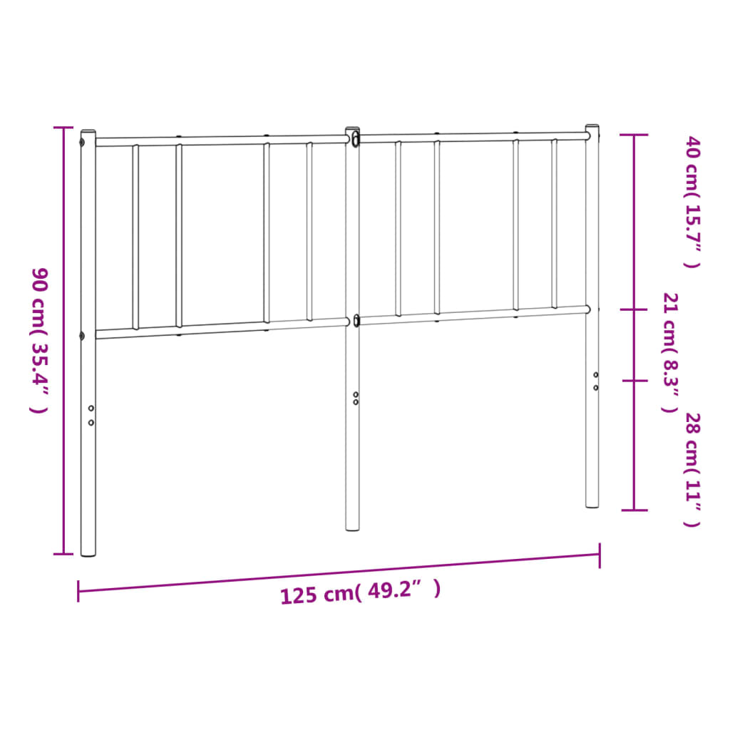 fehér fém csere fejtámla 120 cm