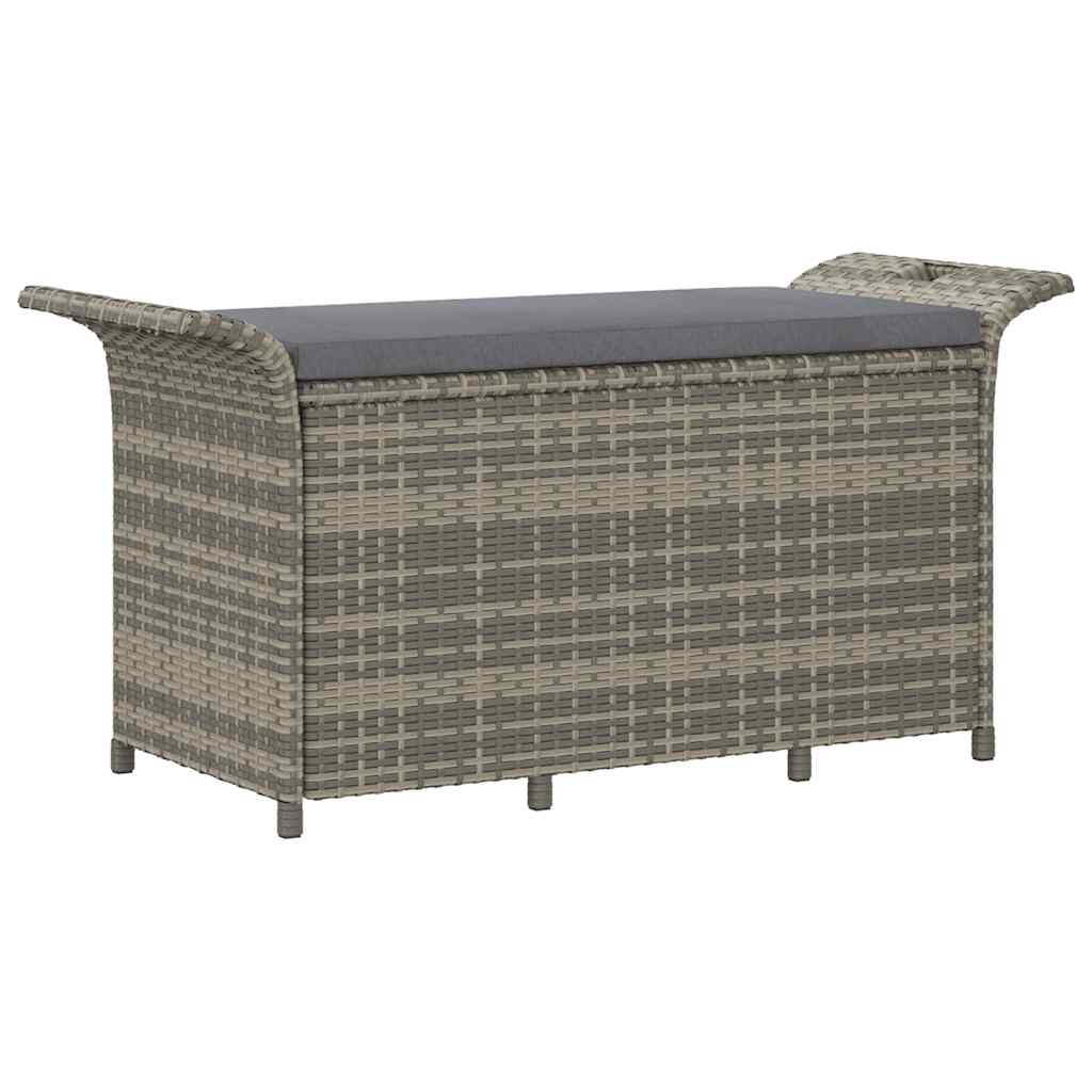 barna polyrattan kerti pad párnával 116 x 46 x 57 cm