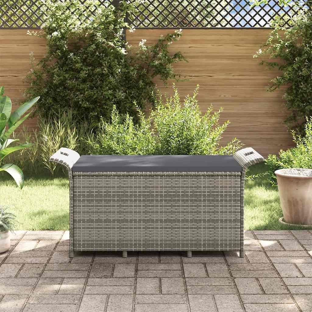 barna polyrattan kerti pad párnával 116 x 46 x 57 cm