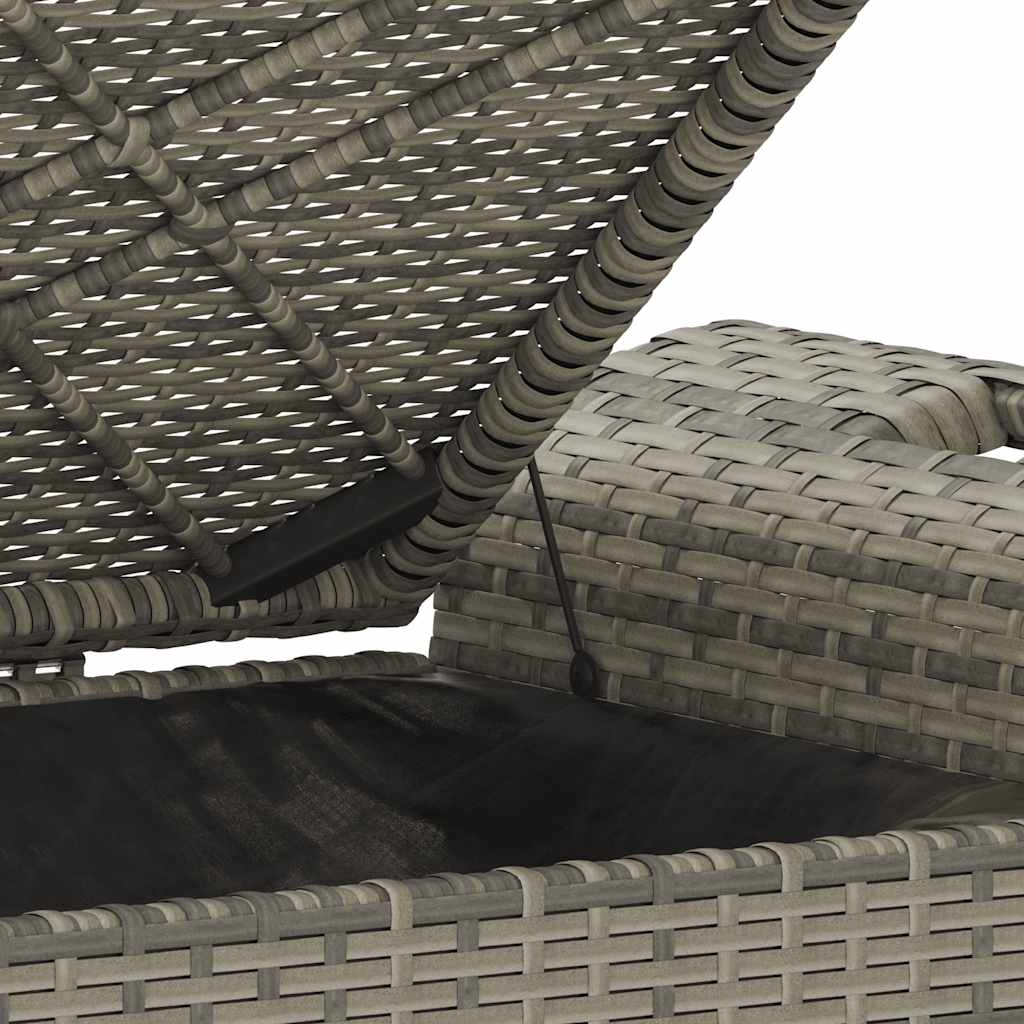 barna polyrattan kerti pad párnával 116 x 46 x 57 cm