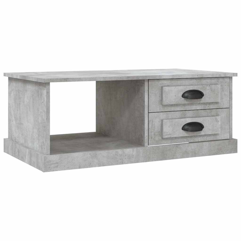 betonszürke szerelt fa dohányzóasztal 90 x 50 x 35 cm