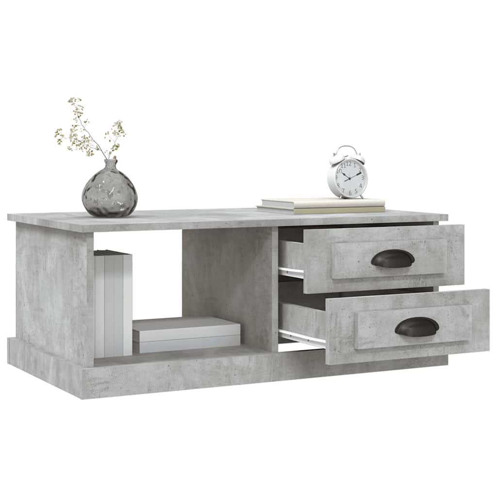 betonszürke szerelt fa dohányzóasztal 90 x 50 x 35 cm