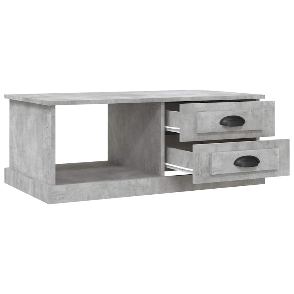 betonszürke szerelt fa dohányzóasztal 90 x 50 x 35 cm
